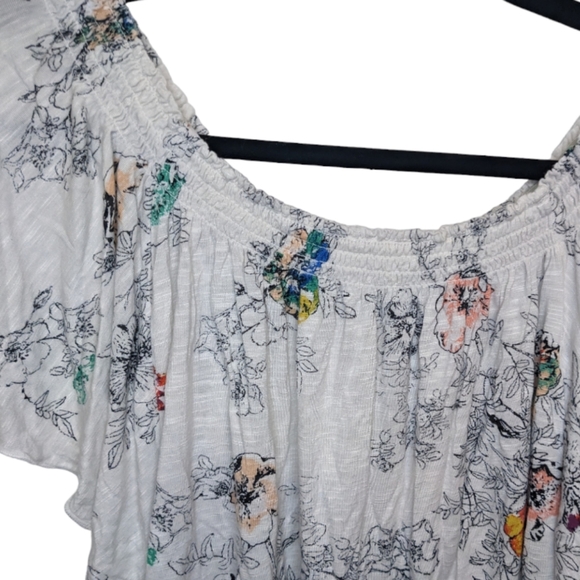 American Rag Off Shoulder Floral Top Boho Chic Size S 🌸 - Picture 8 of 8